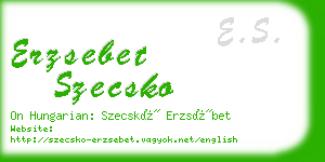 erzsebet szecsko business card